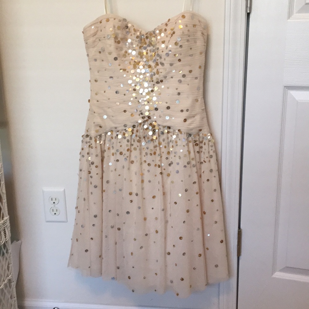 BCBG MAXAZRIA Strapless Sequin Cocktail Dress